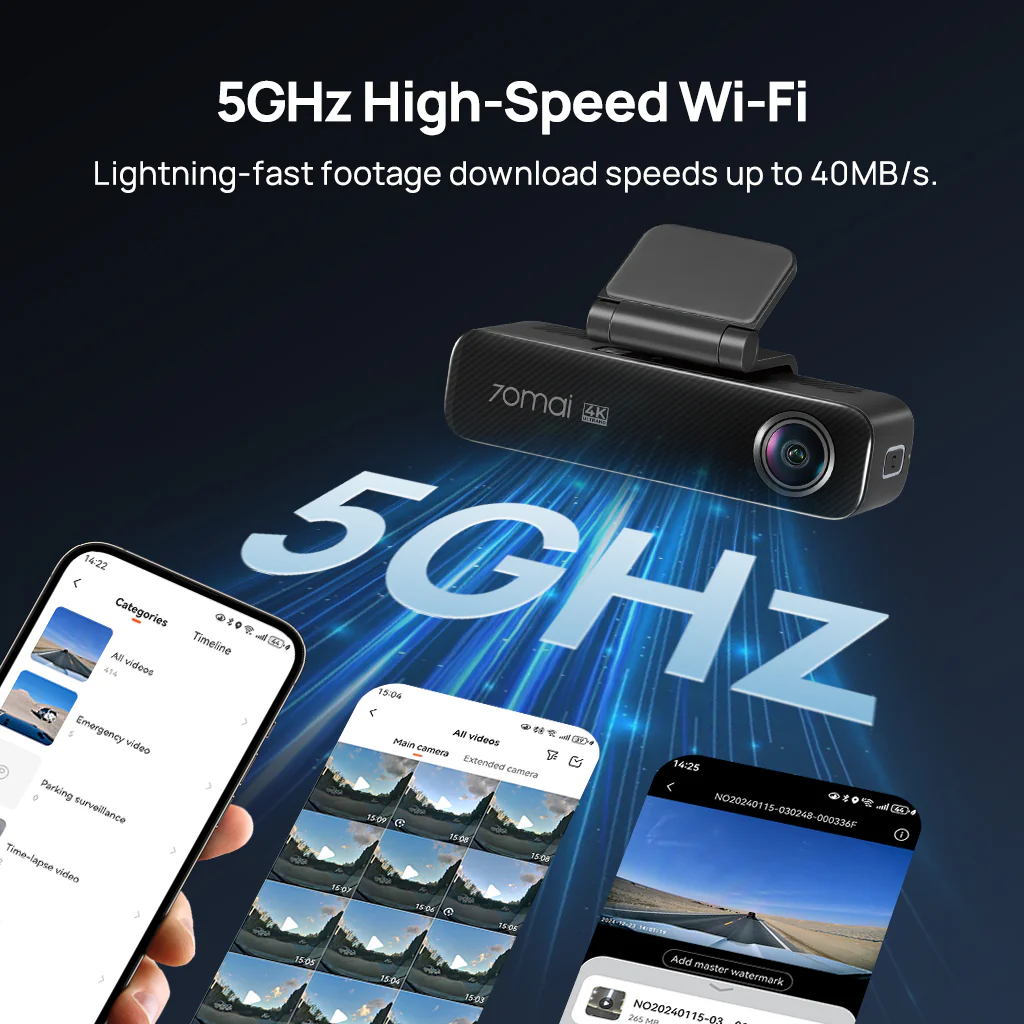 70mai Dash Cam 4K M800 with Built-In eMMC, Dual Sony STARVIS 2, HDR Recording, 4G LTE & Compact Design - Image 12