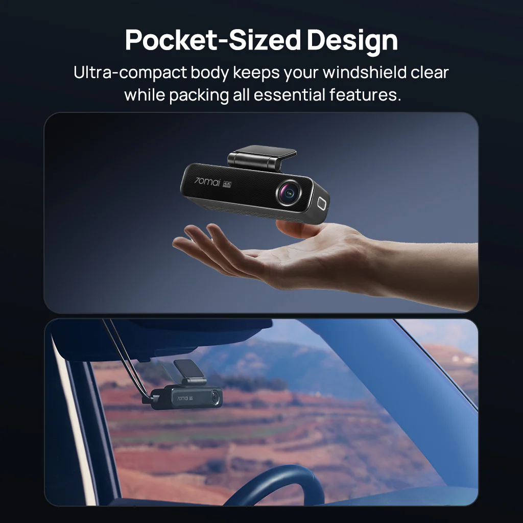 70mai Dash Cam 4K M800 with Built-In eMMC, Dual Sony STARVIS 2, HDR Recording, 4G LTE & Compact Design - Image 5