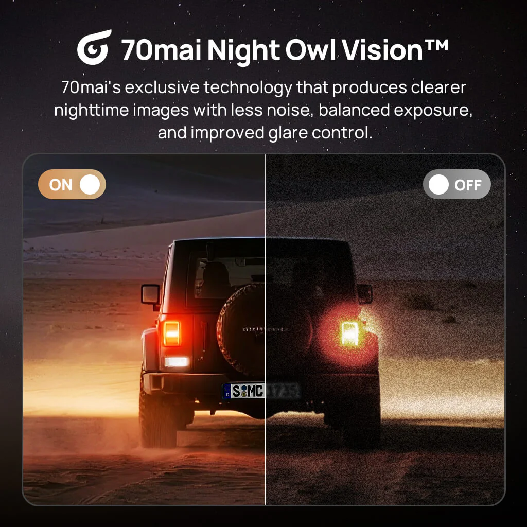 70mai Dash Cam 4K T800 3-Channel w/ Dual 4K, STARVIS 2 IMX678, HDR Night Vision, AI Detection, Emergency Record, 4G LTE & Supercapacitor - Image 4