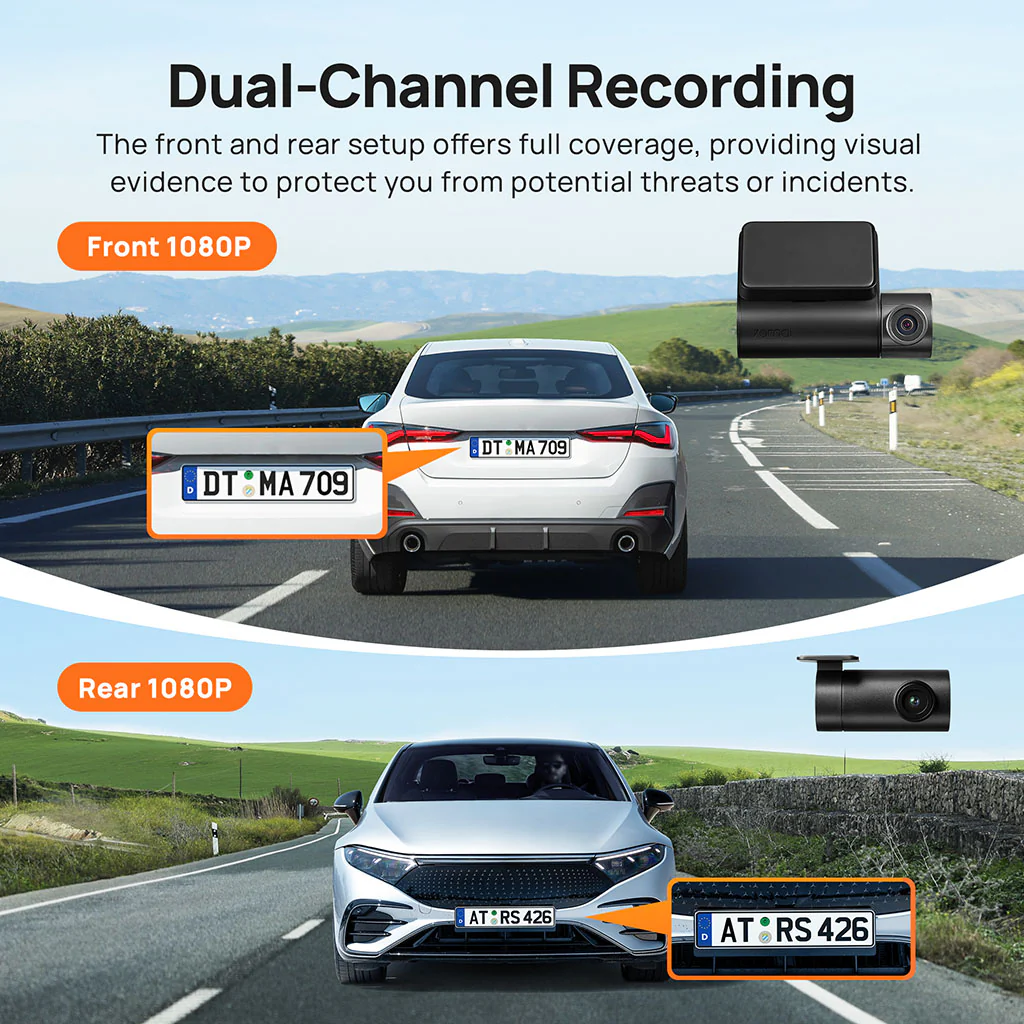 70mai Dash Cam A200 with 1080P 60FPS & Dual-Channel Supported - Image 3