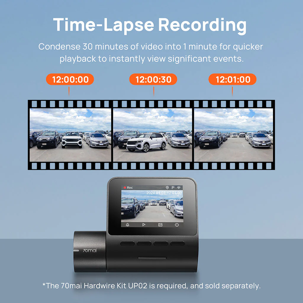 70mai Dash Cam A200 with 1080P 60FPS & Dual-Channel Supported - Image 8