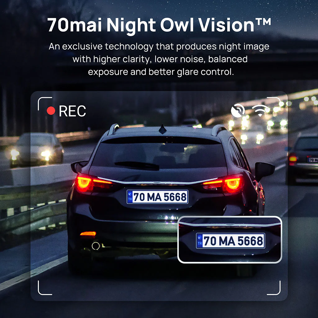 70mai Dash Cam A400 1440P QHD with 2-Inch Screen & Dual-Channel Supported - Image 5