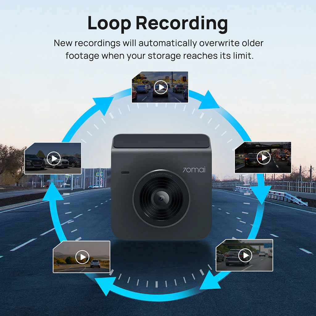 70mai Dash Cam A400 1440P QHD with 2-Inch Screen & Dual-Channel Supported - Image 6