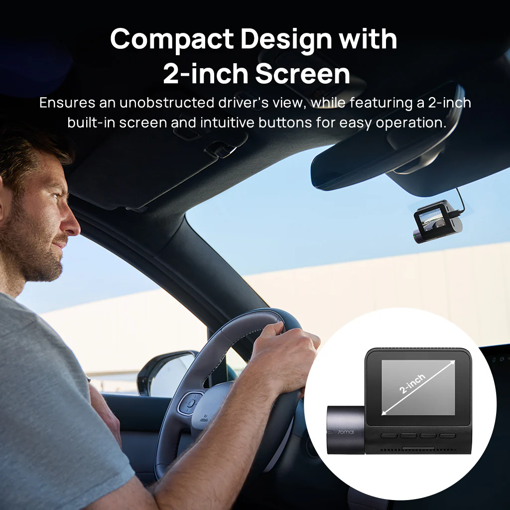 70mai Dash Cam A410 2.5K HDR Dual w/ GPS, Emergency Record, G-Sensor, App Control & Compact Design - Image 7