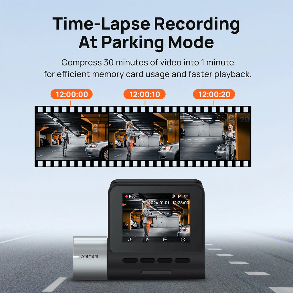 70mai Dash Cam A500S 2.7K HD with 2-Inch Screen & Dual-Channel Supported - Image 11