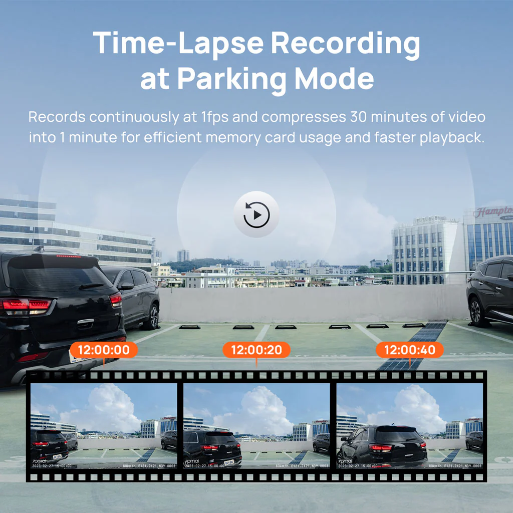 70mai Dash Cam A800S 4K UHD with 3-Inch IPS Screen & Dual-Channel Supported - Image 8