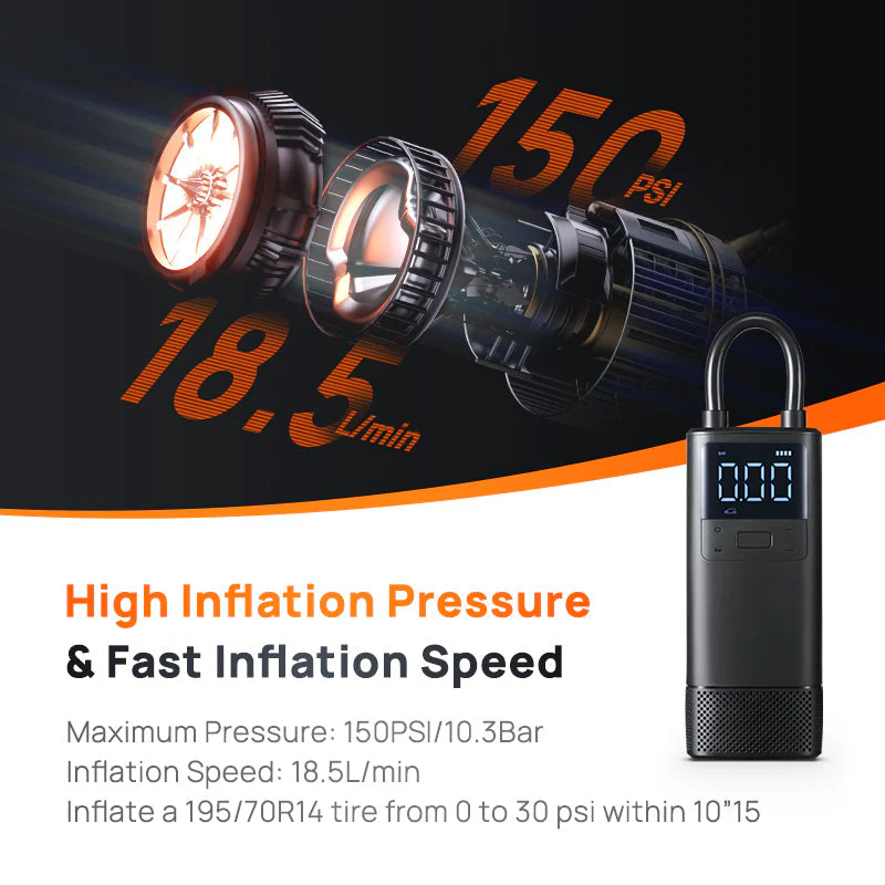 70mai Air Compressor TP05 Wireless Portable Tire Inflator 150PSI Fast Inflation - Image 3