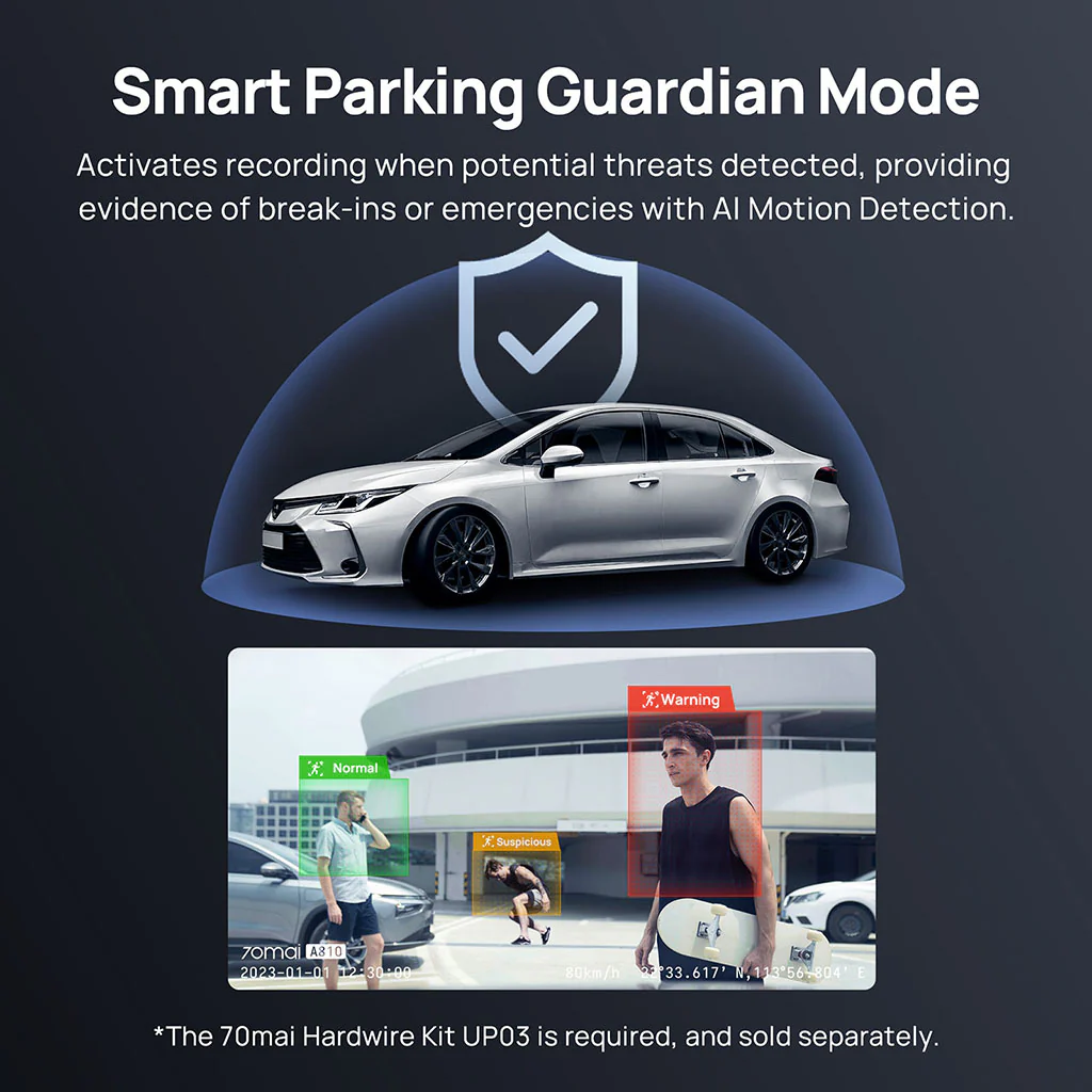 70mai Dash Cam 4K A810 with Sony STARVIS 2 IMX678, 4G LTE & Dual HDR Supported - Image 6