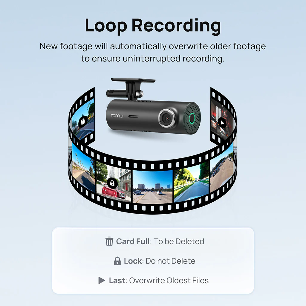 70mai Dash Cam M300 2K HD with Built-in LED Indicator - Image 7