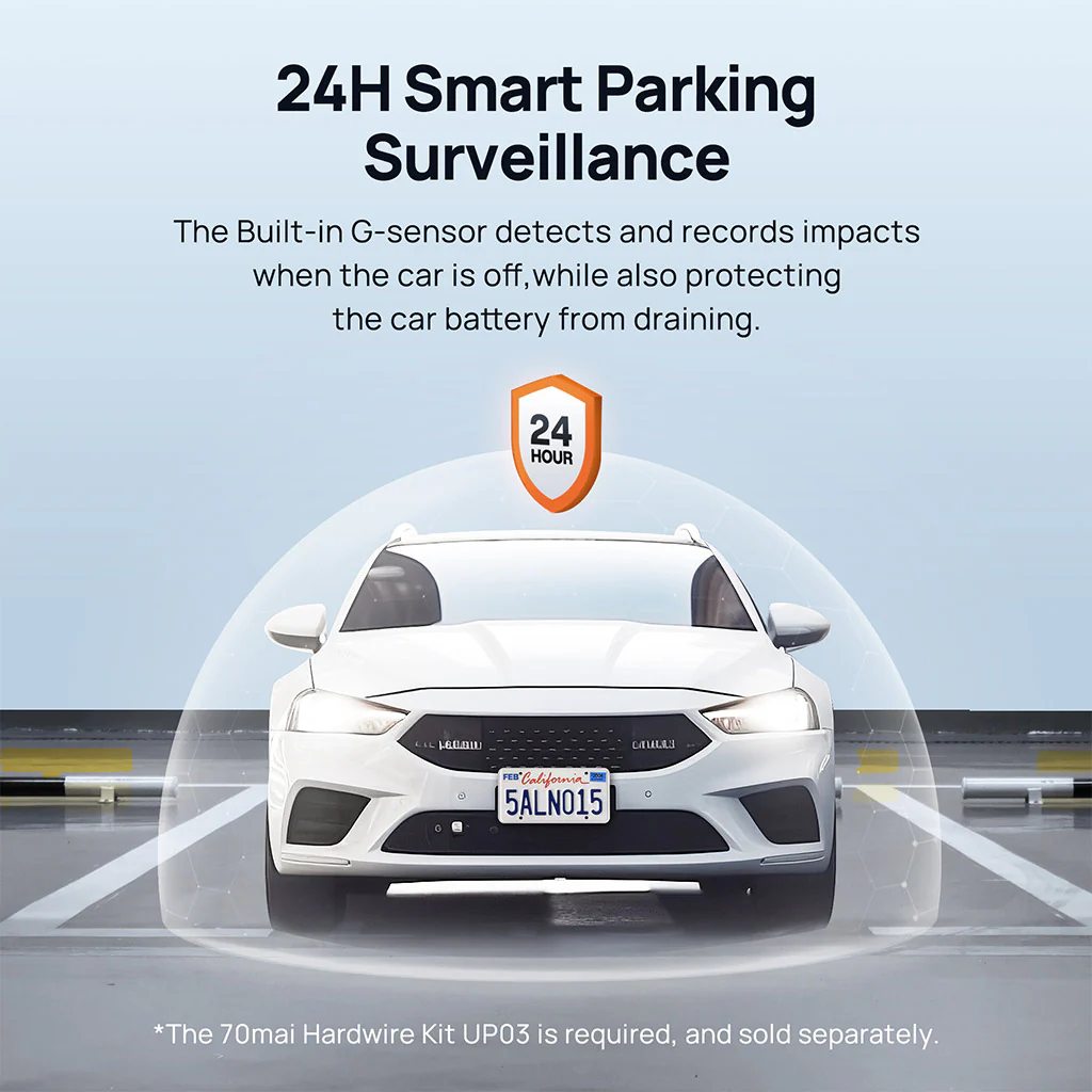 70mai Dash Cam M500 2.7K HD with Built-in eMMC, 170° FOV & HDR Recording - Image 10