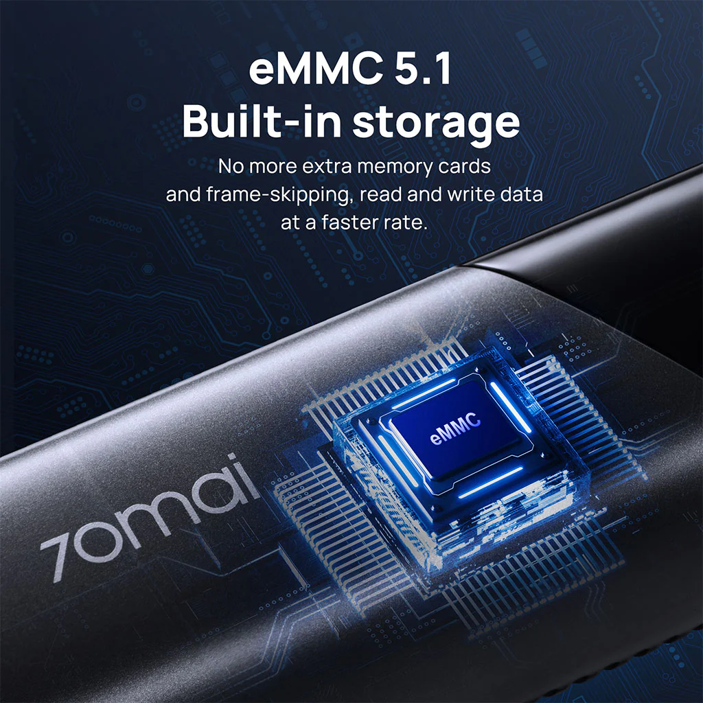 70mai Dash Cam M500 2.7K HD with Built-in eMMC, 170° FOV & HDR Recording - Image 5